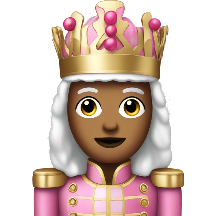 Pink and gold nutcracker emoji