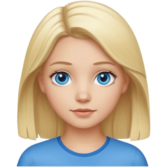 white girl with blond middle part emoji