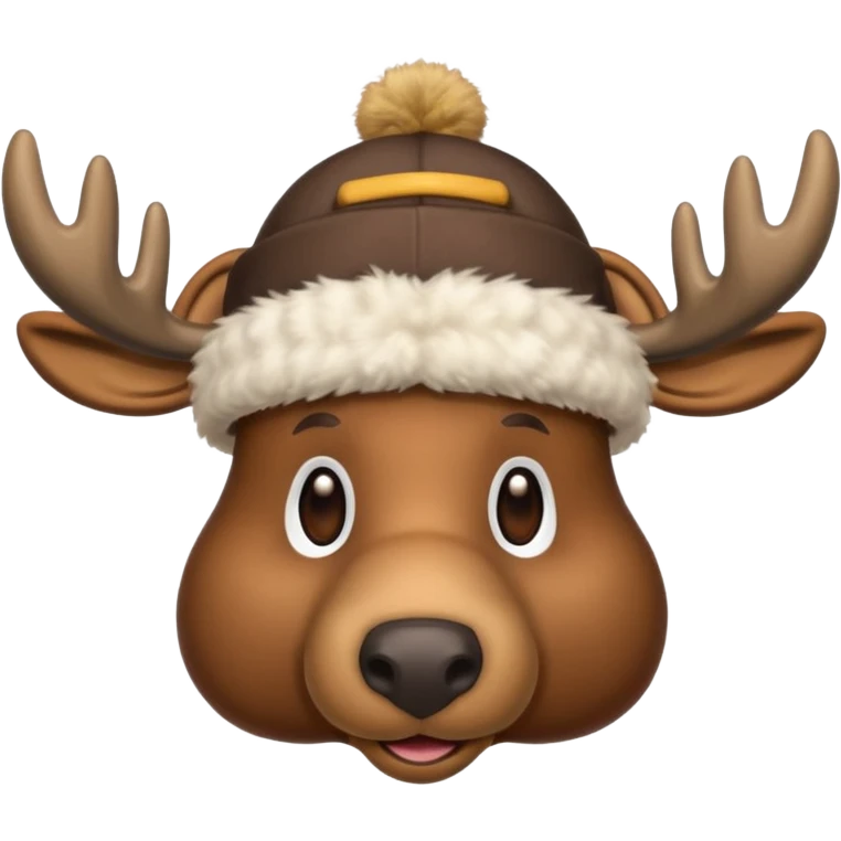 moose with a fur cap emoji