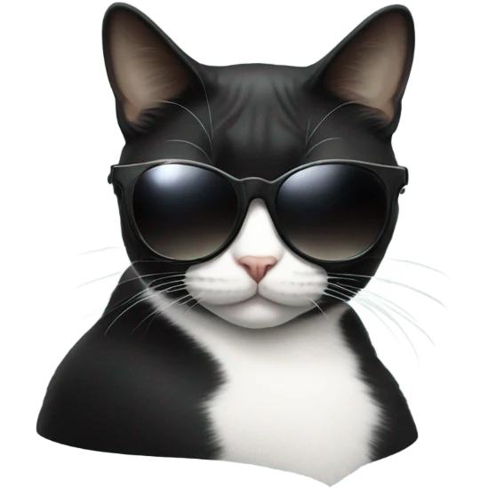 Tuxedo cat with sunglasses emoji