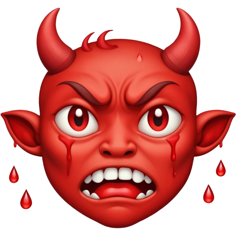 crying demon with tears emoji