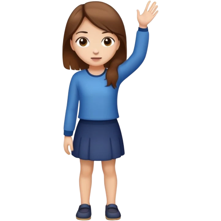 girl with brown hair standing up emoji