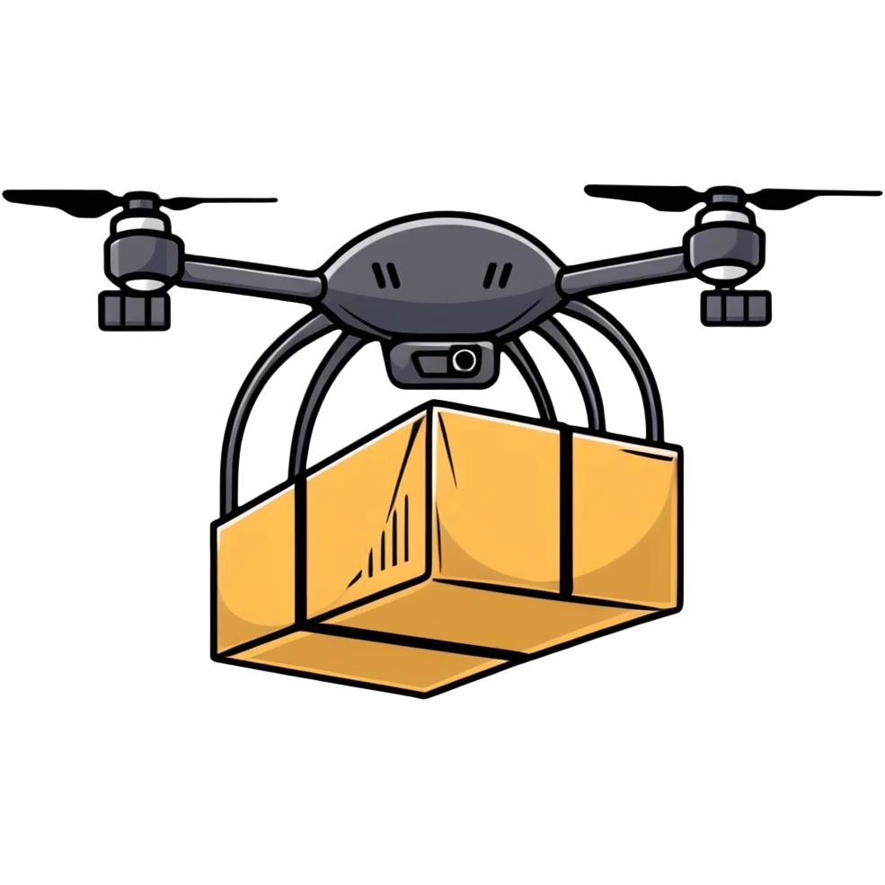 delivery drone with package emoji