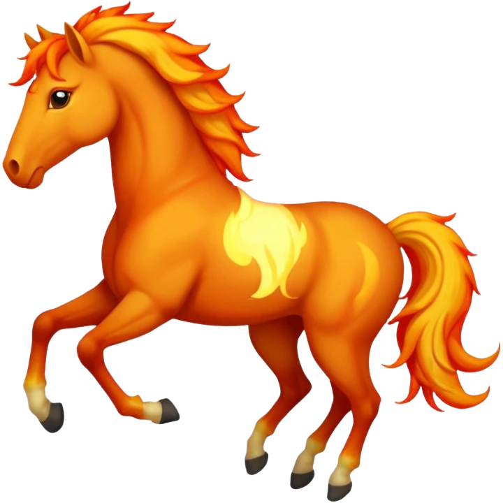 red fire horse with front leg upside  emoji