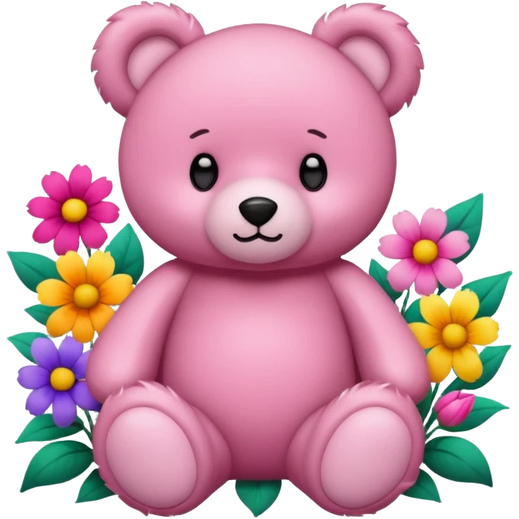 Oso rosado flores emoji