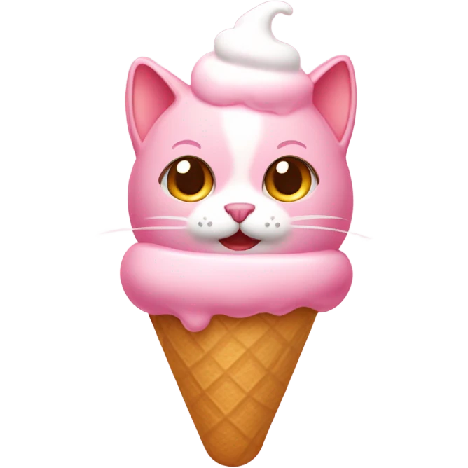 Ice cream pink of cat emoji