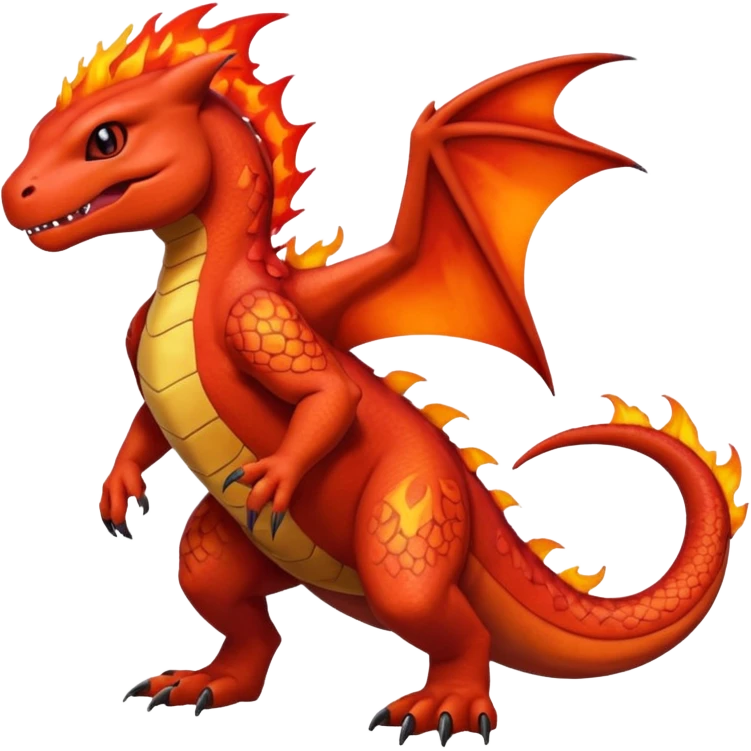 Guilmon-Salandit-Charmeleon-Fakémon-hybrid-creature (full body)  emoji