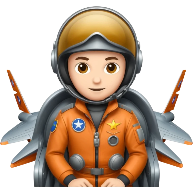 fighter jet in the sky with pilot inside  emoji