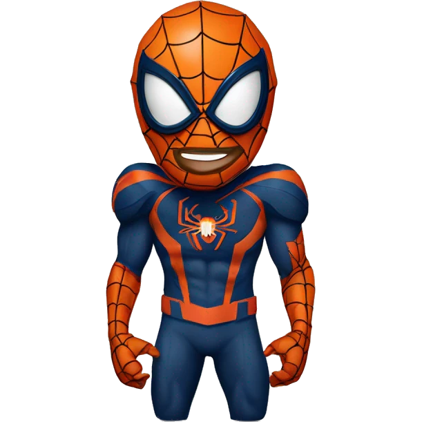 Spider-Man wearing a Denver Broncos helmet emoji