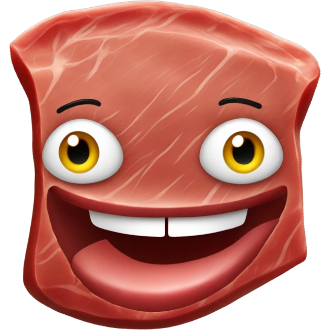 Steak with face emoji