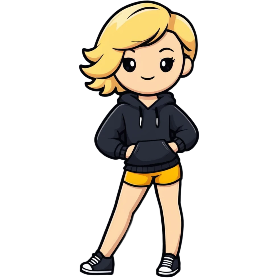 stylish blonde model in a fashionable full body pose emoji
