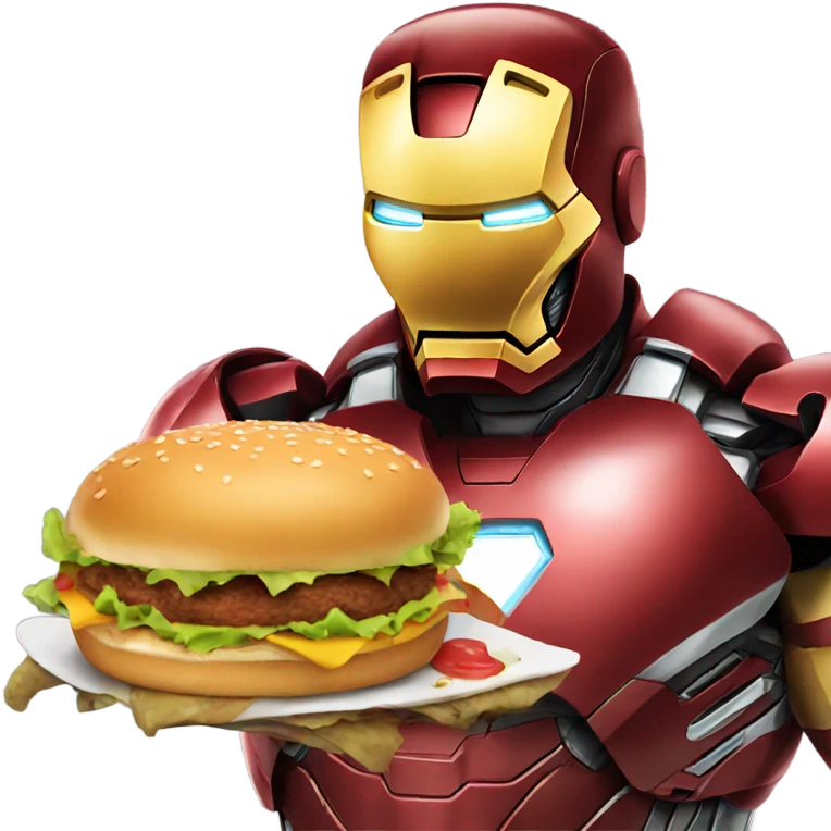 Iron man eating burger  emoji