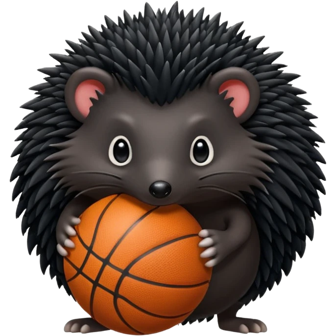 black hedgehog playing basketball emoji