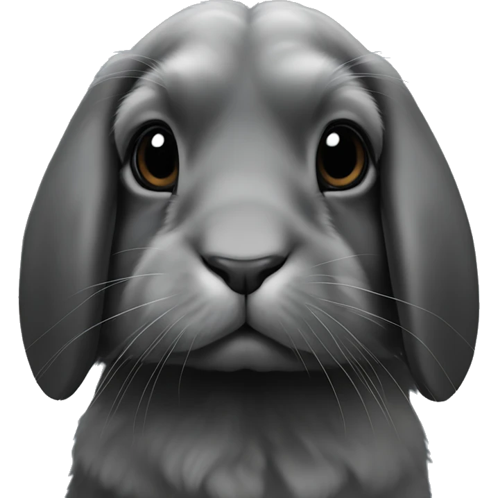 Black holland lop rabbit emoji