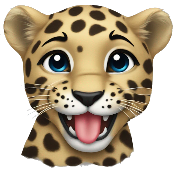 leopard licks paw emoji