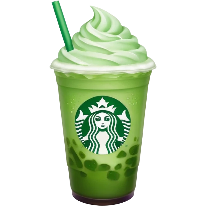 Starbucks Iced Matcha With Purple Cold Foam emoji
