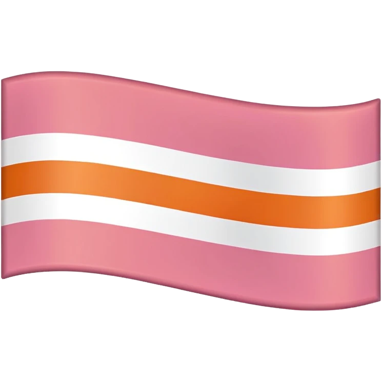 lesbian pride flag emoji with seven horizontal stripes: dark orange, orange, light orange, white, pink, dusty pink, and dark rose. emoji
