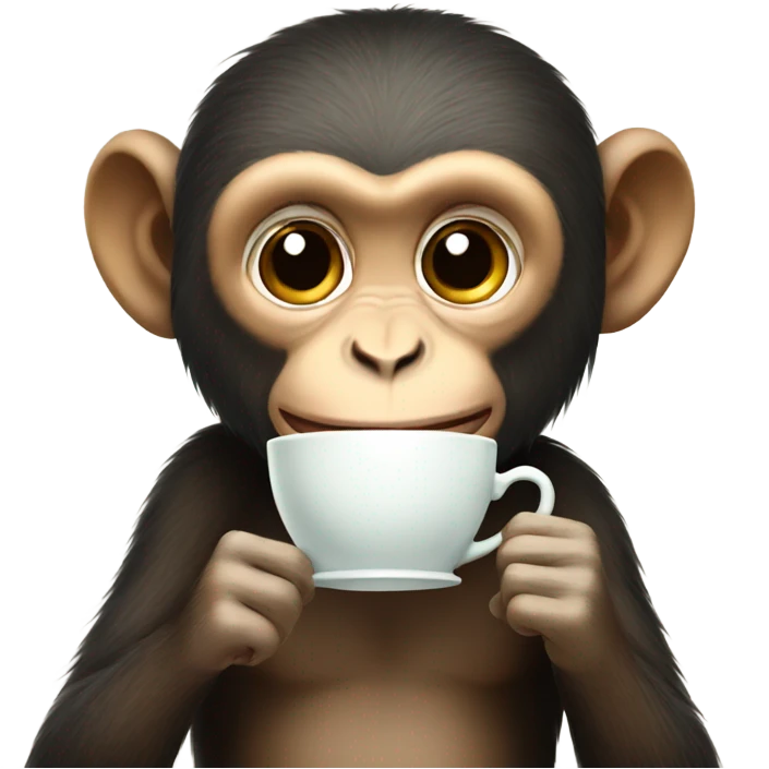 Female monkey drinking tea emoji
