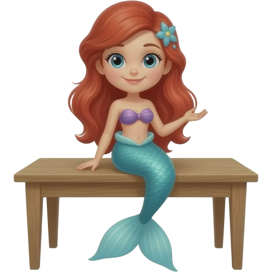 drawing of mermaid on the table emoji