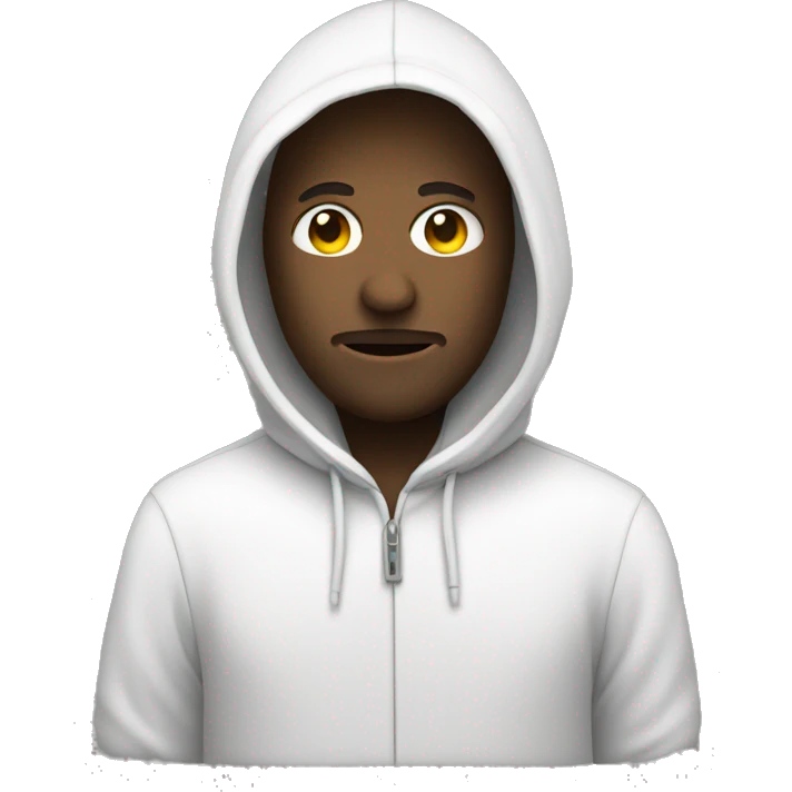 network admin, white, faceless in a hoodie emoji