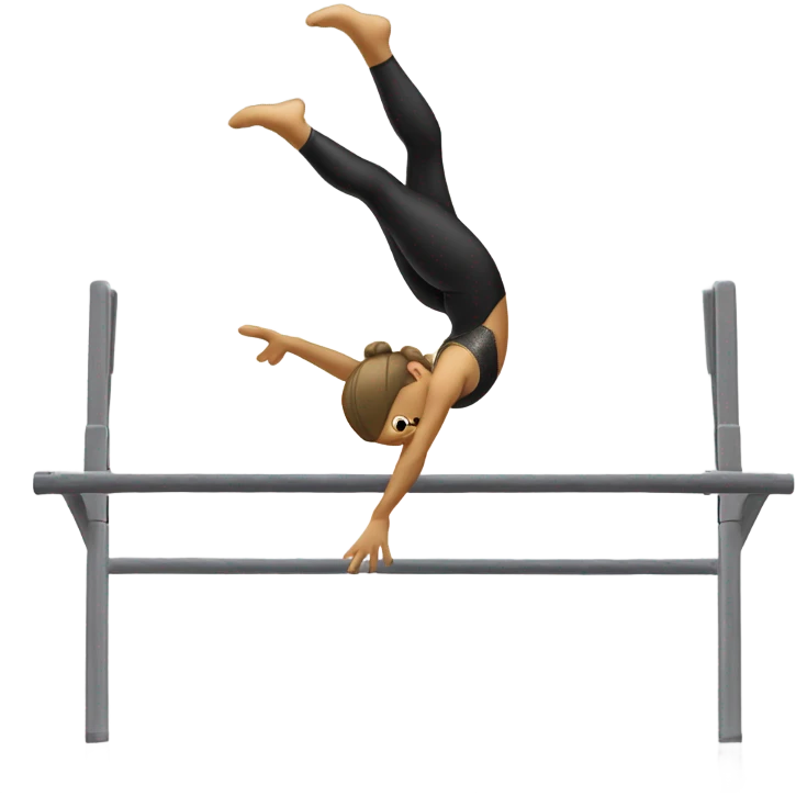 Gymnast doing handstand on top of uneven bars emoji