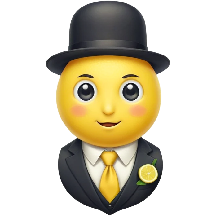 anime lemon character with monocle, necktie, and bowler hat emoji