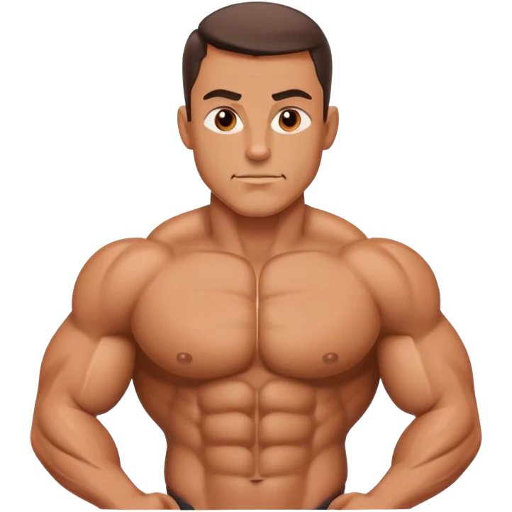 man with exaggerated chest muscles emoji