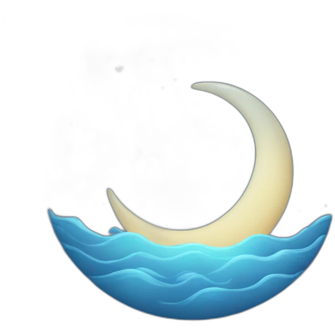 Luna en el mar rodeada de estrellas emoji
