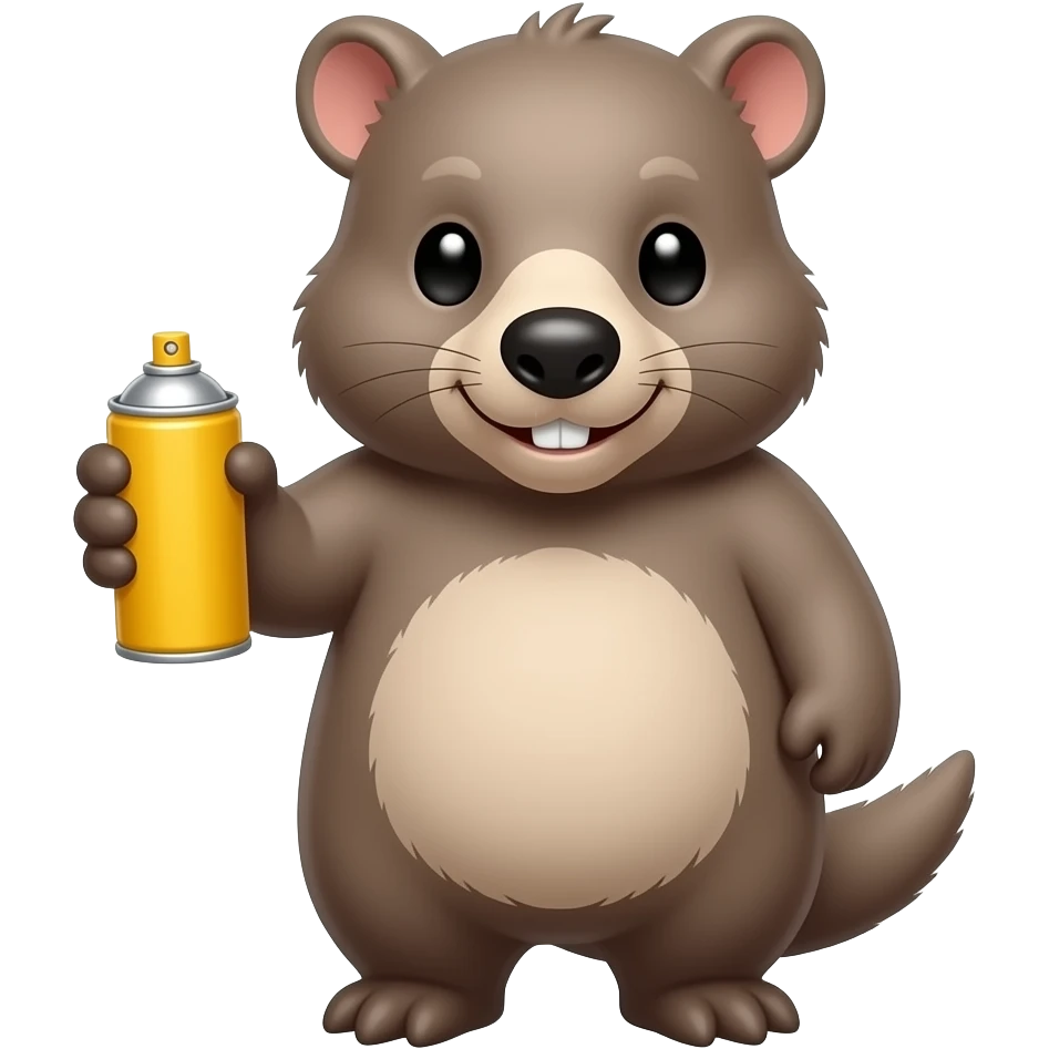 Wombat hold spray can emoji