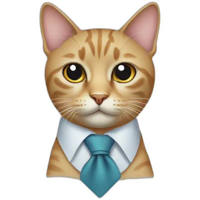 cat with tie emoji