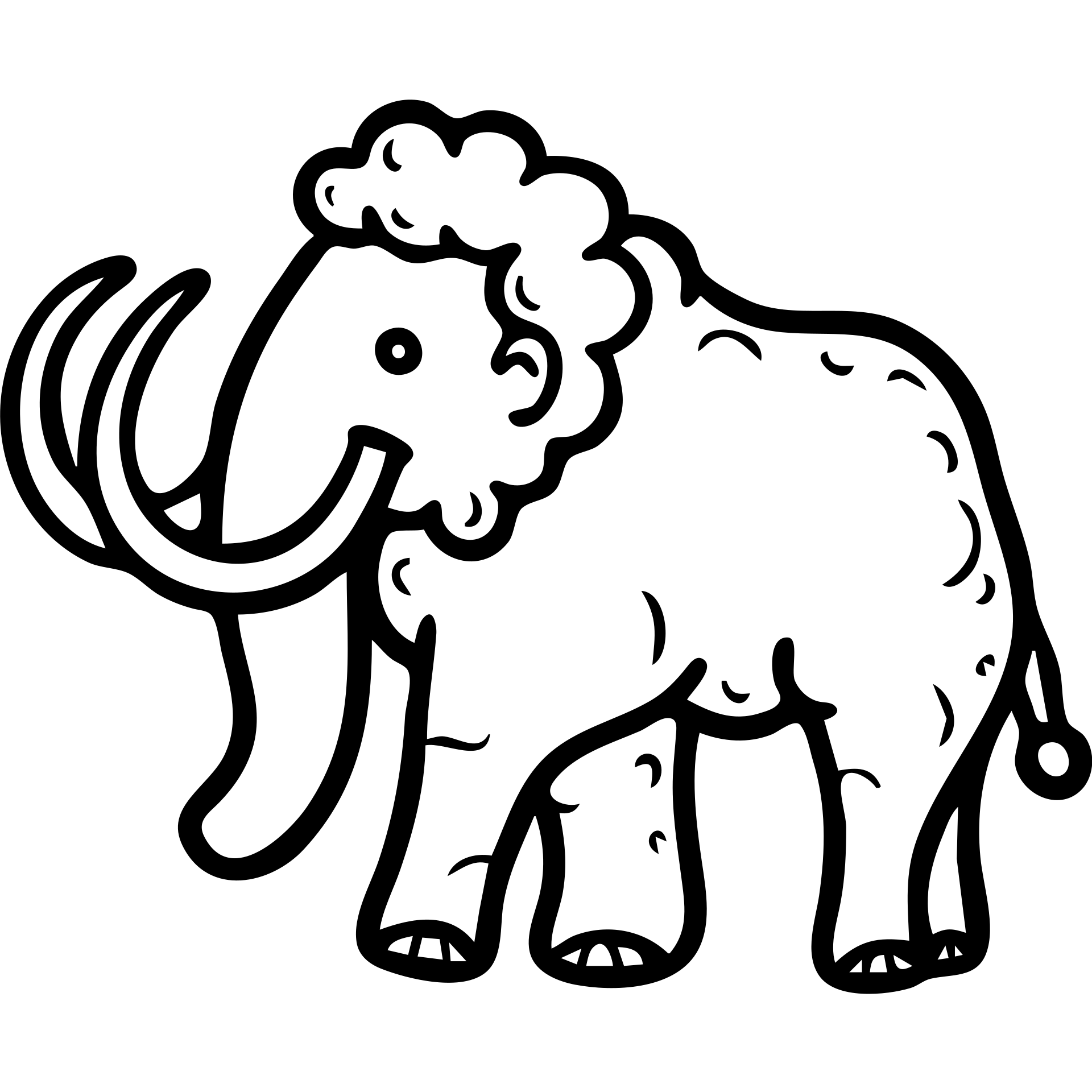A woolly mammoth with long tusks and trunk emoji
