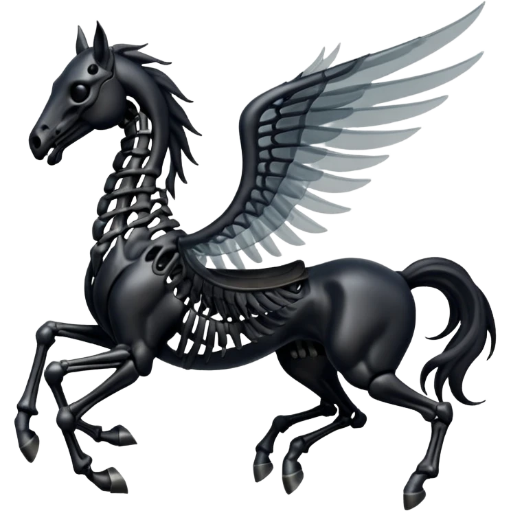 thestral: Winged horses visible only to those who have witnessed death and understand its significance. emoji