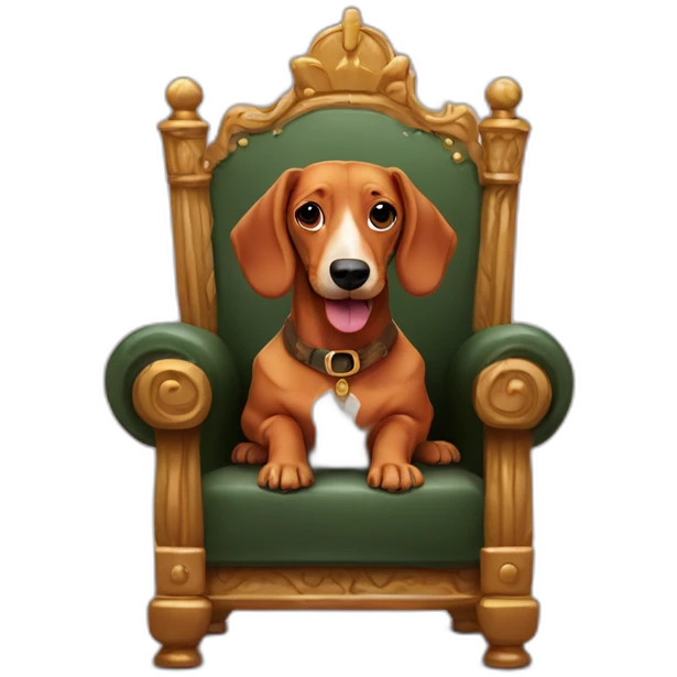Ginger sausage dog in a throne emoji