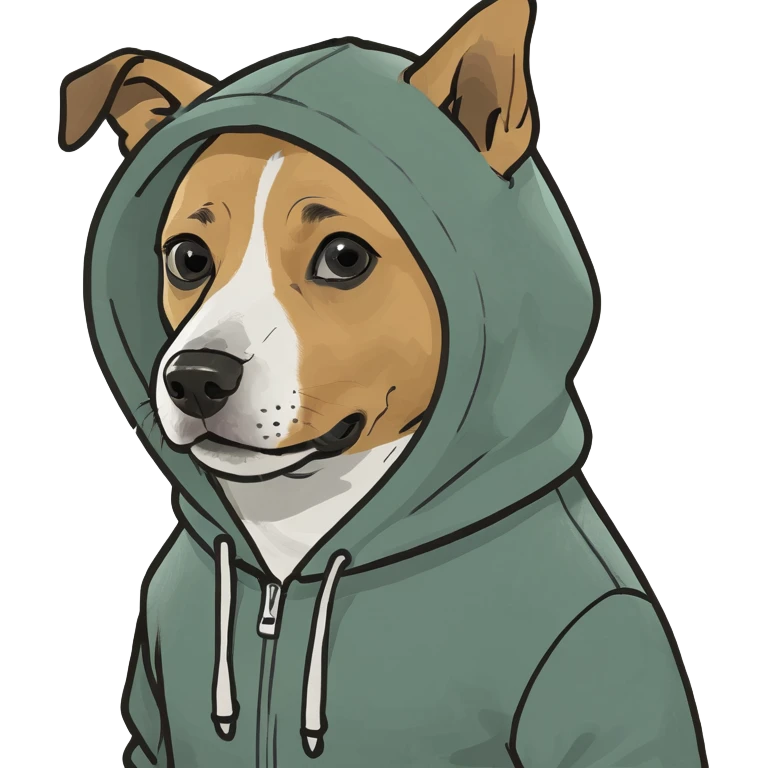 Dog wearing hoodie  emoji