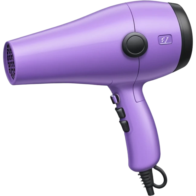 Realistic light purple hair dryer isolated  emoji