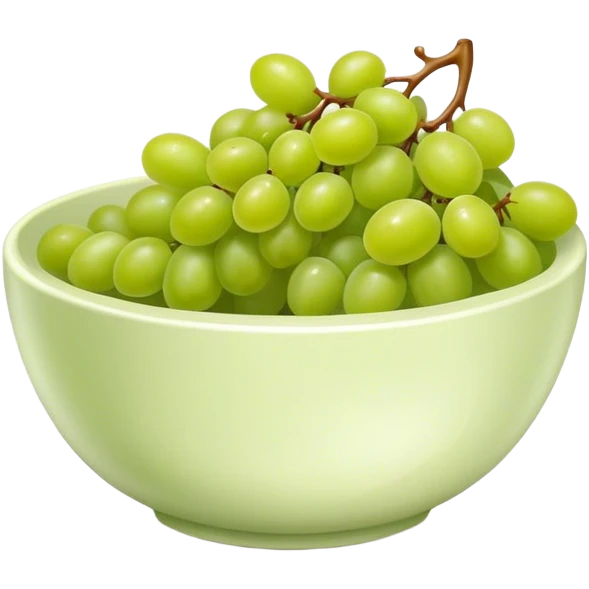 Crunchy green grapes in a bowl emoji