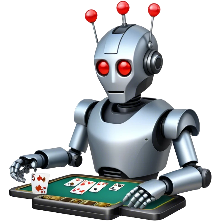 Robot blackjack dealer emoji