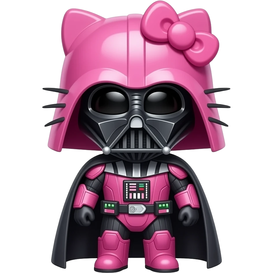 dakr vador in pink hello kitty armor with little pink bow knot emoji