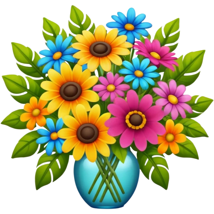 Hyperrealistic summer flower bouquet emoji