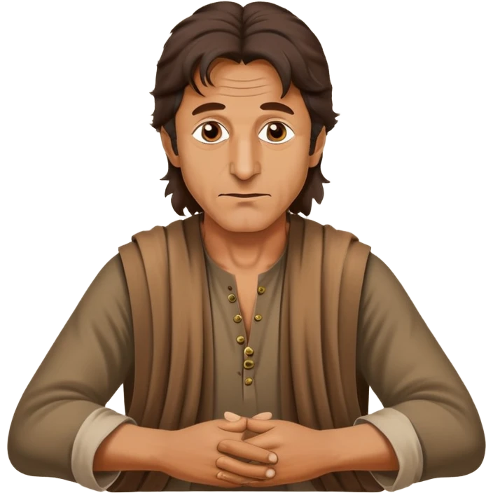 Make a emoji of ex pm of Pakistan Imran khan saying dialogue "bade khartnak log hain" in a beggar outfit emoji