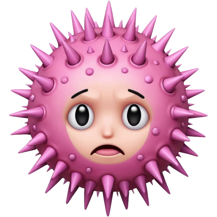 pink sad virus with many spike emoji