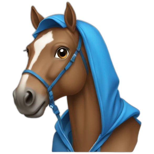 horse wearing blue hoodie emoji