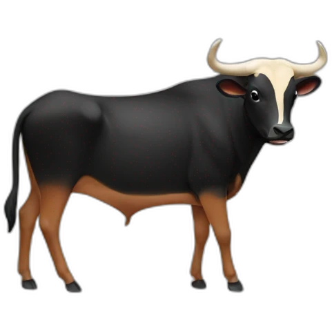 Banteng hitam background merah emoji