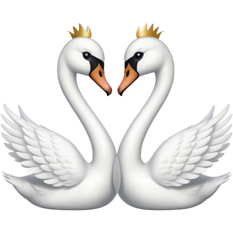 Two swan face each other emoji