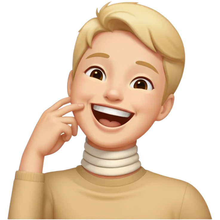 holding neck while laughing  emoji