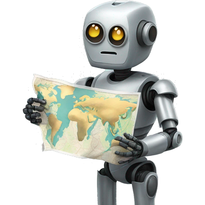 Robot with map in his hand emoji