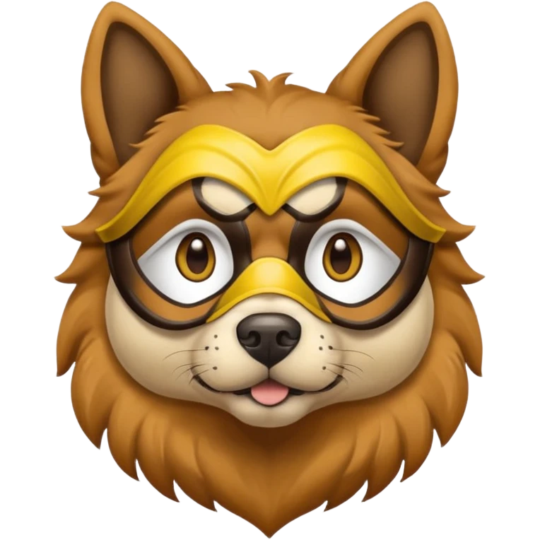 a dog with yellow mask emoji