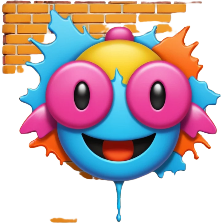 Граффити надпись: 72 emoji