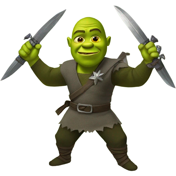 Shrek with ninja star  emoji