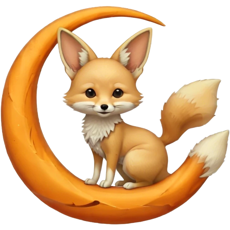fennec on a moon sickle  emoji